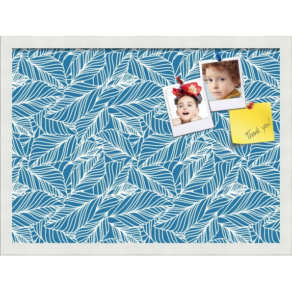 PinPix 22x16 Custom Cork Bulletin Board Navy White Poster Board Has a Fabric Style Canvas Finish, Framed in Navy White, by ArtToFrames (PinPix-1873)