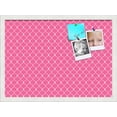 thumbnail image 1 of PinPix 22x16 Custom Cork Bulletin Board Pink Chain Poster Board Has a Fabric Style Canvas Finish, Framed in Pink Chain, by ArtToFrames (PinPix-578), 1 of 6