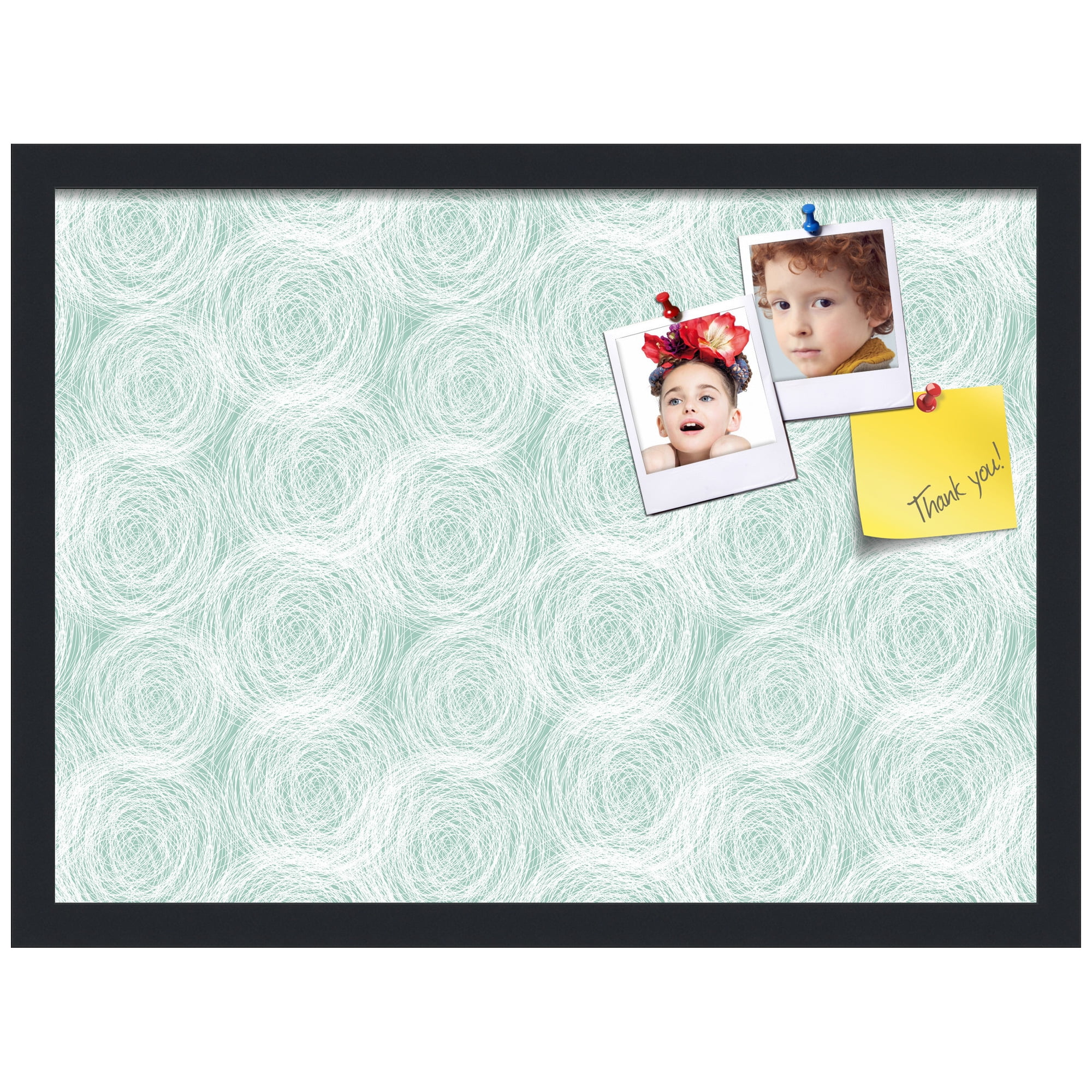 PinPix ArtToFrames 20x14 Custom Cork Bulletin Board    Poster Board Has a Fabric Style Canvas Finish, Framed in Satin Black (PinPix-1926)