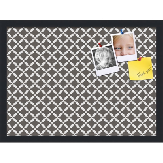 PinPix 22x16 Custom Cork Bulletin Board Poster Board Has a Fabric Style Canvas Finish, Framed in Retro Patterns, by ArtToFrames (PinPix-236)