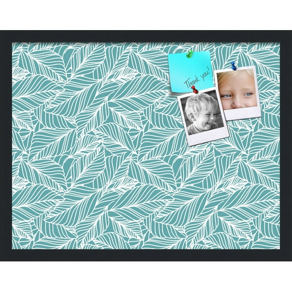 PinPix 22x17 Custom Cork Bulletin Board Aqua White Poster Board Has a Fabric Style Canvas Finish, Framed in Aqua White, by ArtToFrames (PinPix-1871)