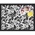 thumbnail image 1 of PinPix 22x17 Custom Cork Bulletin Board Floral Black Leaf Poster Board Has a Fabric Style Canvas Finish, Framed in Floral Black Leaf, by ArtToFrames (PinPix-180), 1 of 6