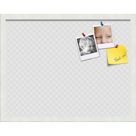 PinPix 22x17 Custom Cork Bulletin Board Light Grey Diamond Poster Board Has a Fabric Style Canvas Finish, Framed in Light Grey Diamond, by ArtToFrames (PinPix-524)
