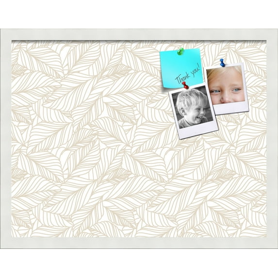 PinPix 22x17 Custom Cork Bulletin Board White Sand Poster Board Has a Fabric Style Canvas Finish, Framed in White Sand, by ArtToFrames (PinPix-1880)