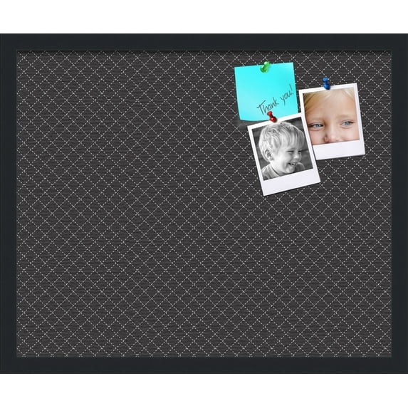 PinPix 22x18 Custom Cork Bulletin Board Black Diamond Poster Board Has a Fabric Style Canvas Finish, Framed in Black Diamond, by ArtToFrames (PinPix-120)