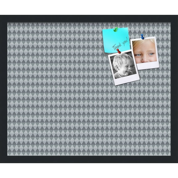 PinPix 22x18 Custom Cork Bulletin Board Grey - Blue Diamond Poster Board Has a Fabric Style Canvas Finish, Framed in Grey - Blue Diamond, by ArtToFrames (PinPix-227)