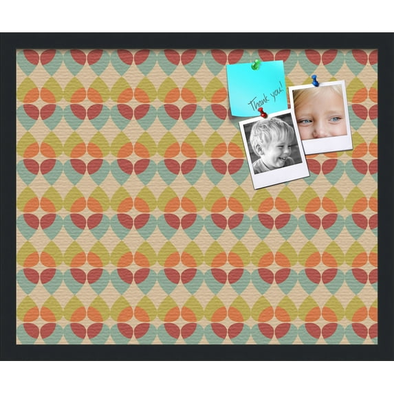PinPix 22x18 Custom Cork Bulletin Board Kaliedescope Poster Board Has a Fabric Style Canvas Finish, Framed in Kaliedescope, by ArtToFrames (PinPix-564)