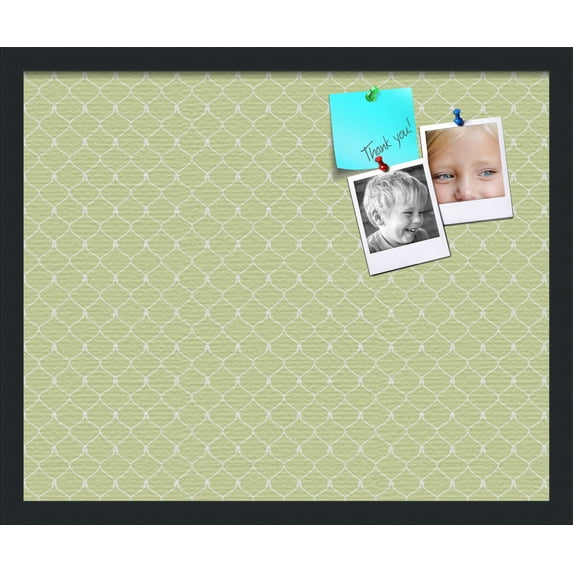 PinPix 22x18 Custom Cork Bulletin Board Lime Green Chain Poster Board Has a Fabric Style Canvas Finish, Framed in Lime Green Chain, by ArtToFrames (PinPix-573)