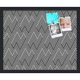 thumbnail image 1 of PinPix 22x18 Custom Cork Bulletin Board Modeco Zig Zag Black Poster Board Has a Fabric Style Canvas Finish, Framed in Modeco Zig Zag Black, by ArtToFrames (PinPix-1535), 1 of 1