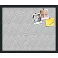 thumbnail image 1 of PinPix 22x18 Custom Cork Bulletin Board Modeco Zig Zag Grey Poster Board Has a Fabric Style Canvas Finish, Framed in Modeco Zig Zag Grey, by ArtToFrames (PinPix-1508), 1 of 1
