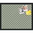 thumbnail image 1 of PinPix 22x18 Custom Cork Bulletin Board  Poster Board Has a Fabric Style Canvas Finish, Framed in Retro Jade Quatrefoil Lattice Design, by ArtToFrames (PinPix-229), 1 of 5