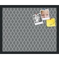 thumbnail image 1 of PinPix 22x18 Custom Cork Bulletin Board Quatrefoil Dk Grey Poster Board Has a Fabric Style Canvas Finish, Framed in Quatrefoil Dk Grey, by ArtToFrames (PinPix-583), 1 of 6