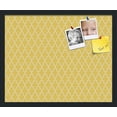 thumbnail image 1 of PinPix 22x18 Custom Cork Bulletin Board Quatrefoil Yellow Poster Board Has a Fabric Style Canvas Finish, Framed in Quatrefoil Yellow, by ArtToFrames (PinPix-279), 1 of 1