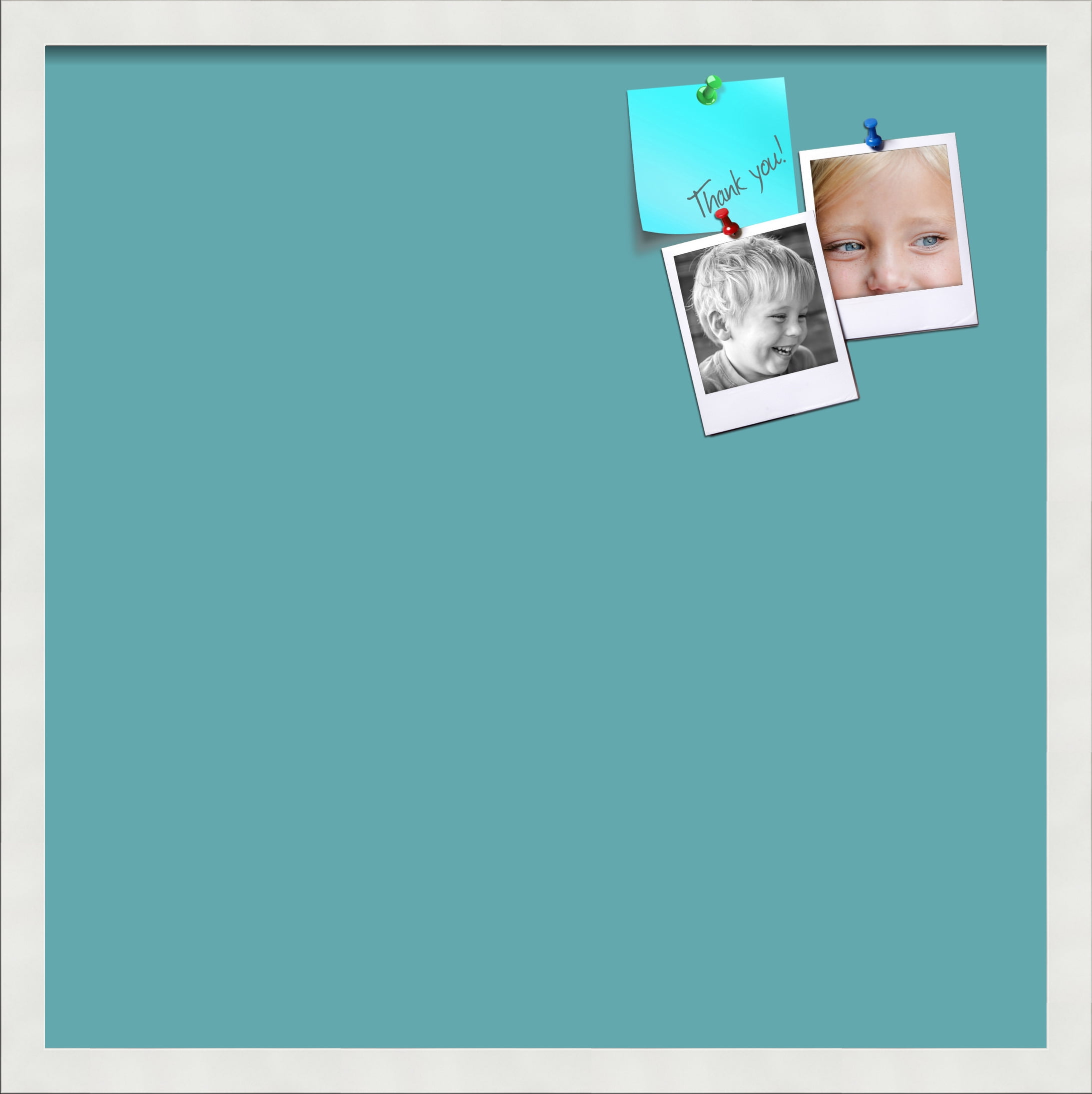 PinPix 22x22 Custom Cork Bulletin Board Aqua Pastel Poster Board Has a Fabric Style Canvas Finish, Framed in Aqua Pastel, by ArtToFrames (PinPix-1806)