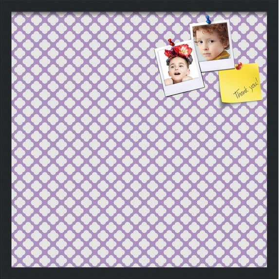 PinPix 22x22 Custom Cork Bulletin Board Light Purple Clover Poster Board Has a Fabric Style Canvas Finish, Framed in Light Purple Clover, by ArtToFrames (PinPix-539)