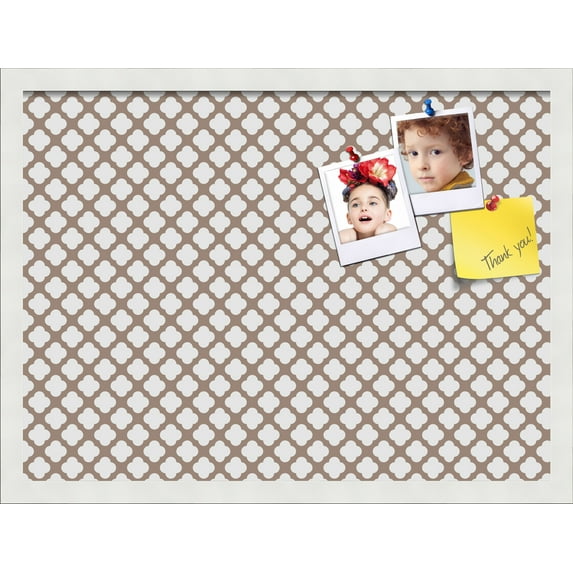 PinPix 23x17 Custom Cork Bulletin Board Light Brown Clover Poster Board Has a Fabric Style Canvas Finish, Framed in Light Brown Clover, by ArtToFrames (PinPix-540)