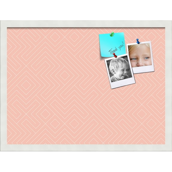 PinPix 23x17 Custom Cork Bulletin Board Maze Salmon Poster Board Has a Fabric Style Canvas Finish, Framed in Maze Salmon, by ArtToFrames (PinPix-1834)