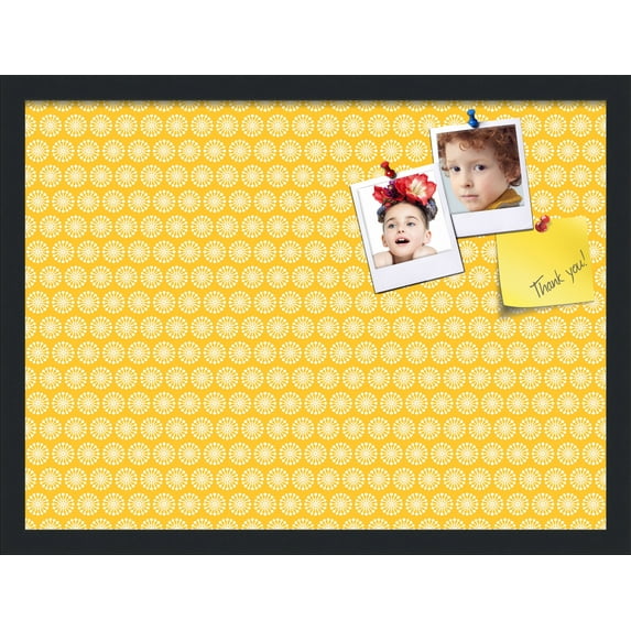 PinPix 23x17 Custom Cork Bulletin Board Vintage Patterns Poster Board Has a Fabric Style Canvas Finish, Framed in Vintage Patterns, by ArtToFrames (PinPix-270)