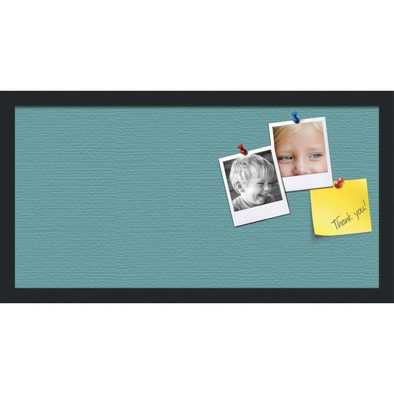 PinPix 24x12 Custom Cork Bulletin Board Aqua Pastel Poster Board Has a Fabric Style Canvas Finish, Framed in Aqua Pastel, by ArtToFrames (PinPix-1806)