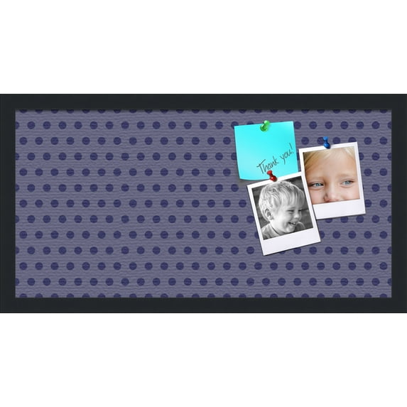 PinPix 24x12 Custom Cork Bulletin Board Dark Purple Dots Poster Board Has a Fabric Style Canvas Finish, Framed in Dark Purple Dots, by ArtToFrames (PinPix-401)
