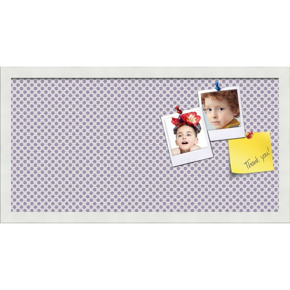 PinPix 24x12 Custom Cork Bulletin Board Light Purple Dots Poster Board Has a Fabric Style Canvas Finish, Framed in Light Purple Dots, by ArtToFrames (PinPix-503)