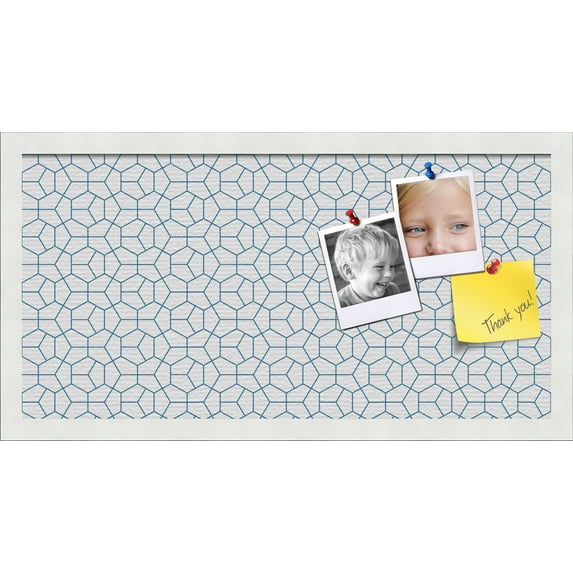 PinPix 24x12 Custom Cork Bulletin Board Modeco Hex Navy Poster Board Has a Fabric Style Canvas Finish, Framed in Modeco Hex Navy, by ArtToFrames (PinPix-1637)