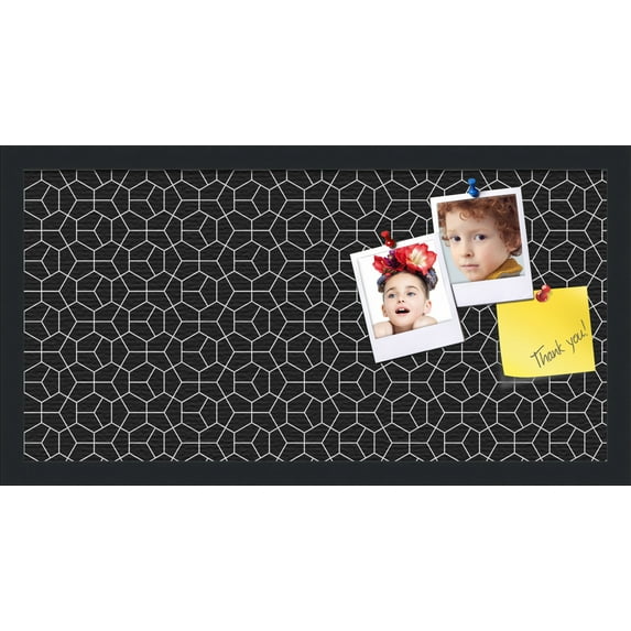 PinPix 24x12 Custom Cork Bulletin Board Modeco Hex W B Poster Board Has a Fabric Style Canvas Finish, Framed in Modeco Hex W B, by ArtToFrames (PinPix-1730)