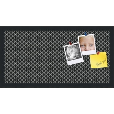 PinPix 24x12 Custom Cork Bulletin Board White - Black Clover Poster Board Has a Fabric Style Canvas Finish, Framed in White - Black Clover, by ArtToFrames (PinPix-135)