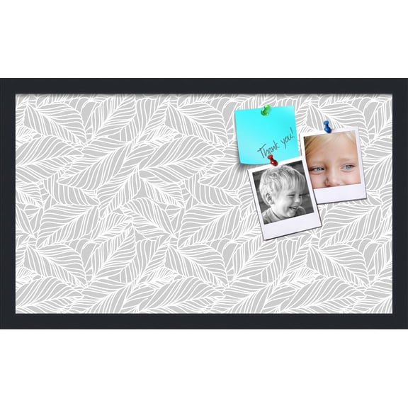 PinPix 24x14 Custom Cork Bulletin Board Grey White Poster Board Has a Fabric Style Canvas Finish, Framed in Grey White, by ArtToFrames (PinPix-1872)