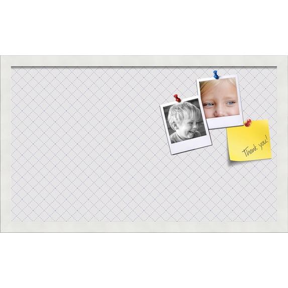 PinPix 24x14 Custom Cork Bulletin Board Light Grey Diamond Poster Board Has a Fabric Style Canvas Finish, Framed in Light Grey Diamond, by ArtToFrames (PinPix-524)
