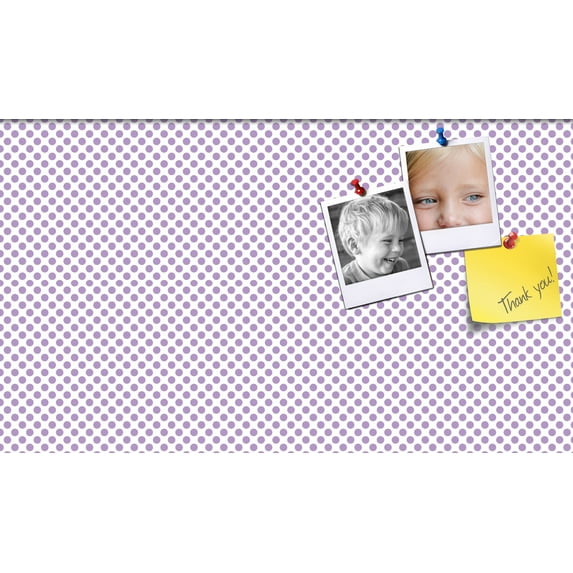 PinPix 24x14 Custom Cork Bulletin Board Light Purple Dots Poster Board Has a Fabric Style Canvas Finish, Framed in Light Purple Dots, by ArtToFrames (PinPix-503)