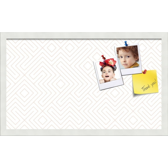 PinPix 24x14 Custom Cork Bulletin Board Maze White Grapefruit Poster Board Has a Fabric Style Canvas Finish, Framed in Maze White Grapefruit, by ArtToFrames (PinPix-1837)