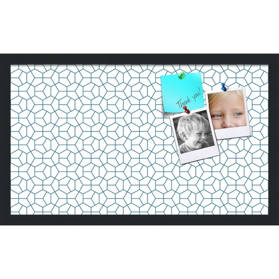 PinPix 24x14 Custom Cork Bulletin Board Modeco Hex Navy Poster Board Has a Fabric Style Canvas Finish, Framed in Modeco Hex Navy, by ArtToFrames (PinPix-1637)