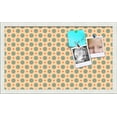 thumbnail image 1 of PinPix 24x14 Custom Cork Bulletin Board Orange - Blue Dots Poster Board Has a Fabric Style Canvas Finish, Framed in Orange - Blue Dots, by ArtToFrames (PinPix-411), 1 of 6