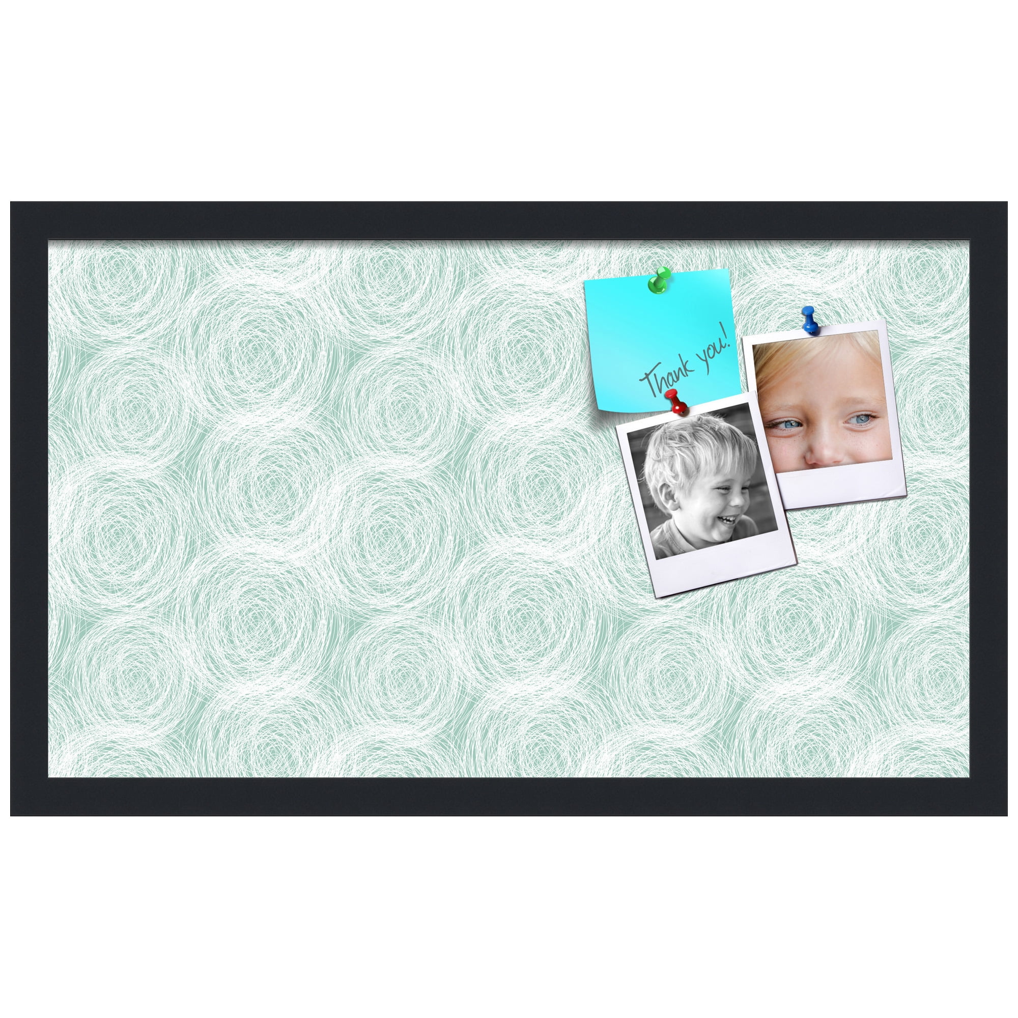 PinPix ArtToFrames 22x12 Custom Cork Bulletin Board    Poster Board Has a Fabric Style Canvas Finish, Framed in Satin Black (PinPix-1926)