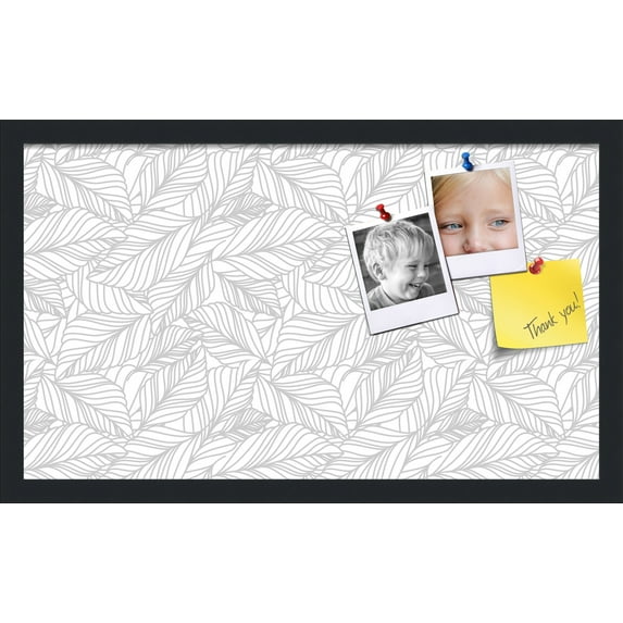 PinPix 24x14 Custom Cork Bulletin Board White Grey Poster Board Has a Fabric Style Canvas Finish, Framed in White Grey, by ArtToFrames (PinPix-1877)