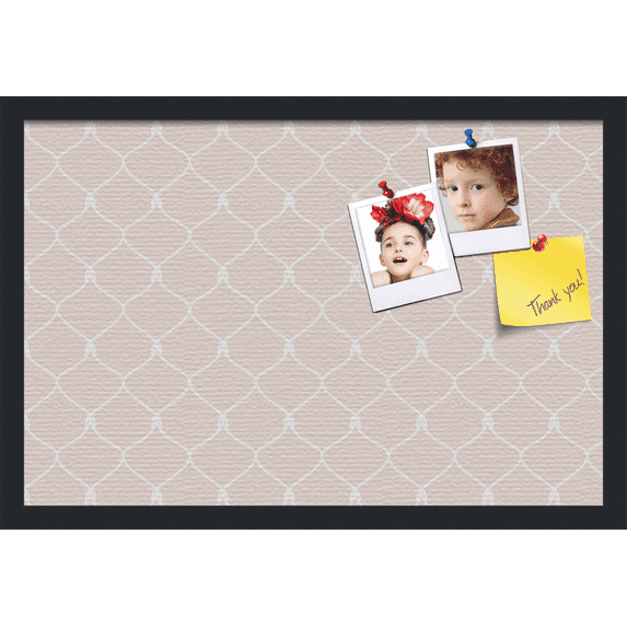 PinPix 24x16 Custom Cork Bulletin Board Baby Pink Chain Poster Board Has a Fabric Style Canvas Finish, Framed in Baby Pink Chain, by ArtToFrames (PinPix-575)