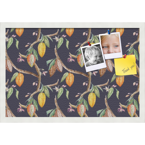 PinPix 24x16 Custom Cork Bulletin Board Fruit on Vine Black Poster Board Has a Fabric Style Canvas Finish, Framed in Fruit on Vine Black, by ArtToFrames (PinPix-1896)