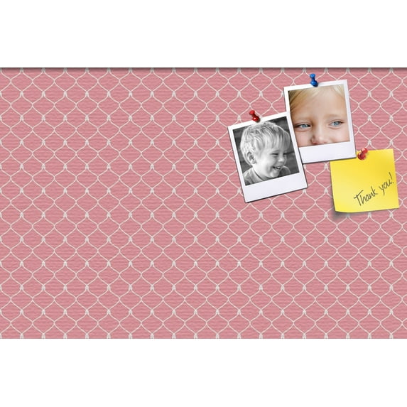 PinPix 24x16 Custom Cork Bulletin Board Light Pink Chain Poster Board Has a Fabric Style Canvas Finish, Framed in Light Pink Chain, by ArtToFrames (PinPix-574)