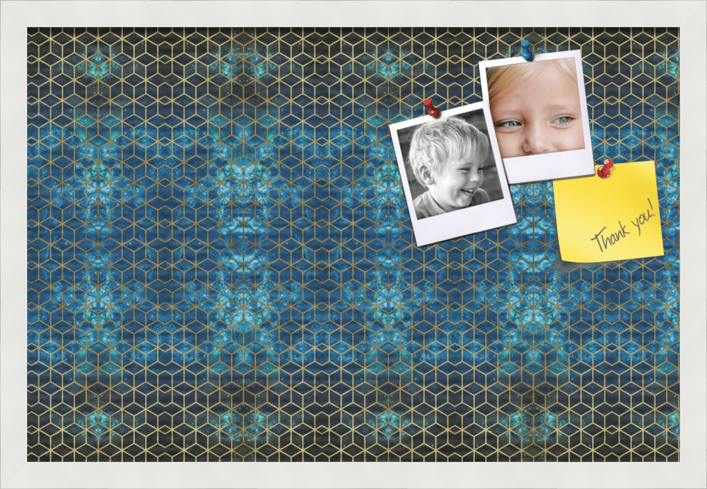 PinPix 24x16 Custom Cork Bulletin Board Midnight Poster Board Has a Fabric Style Canvas Finish, Framed in Midnight, by ArtToFrames (PinPix-1882)