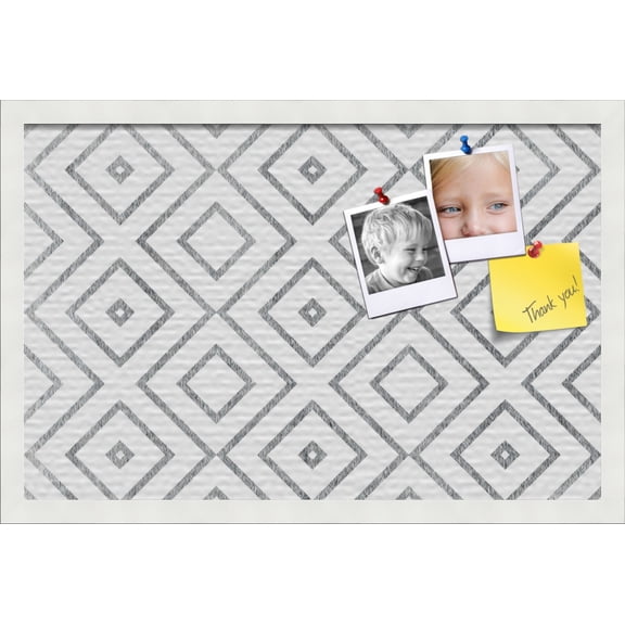 PinPix 24x16 Custom Cork Bulletin Board Modern Deco Distressed Poster Board Has a Fabric Style Canvas Finish, Framed in Modern Deco Distressed, by ArtToFrames (PinPix-1504)
