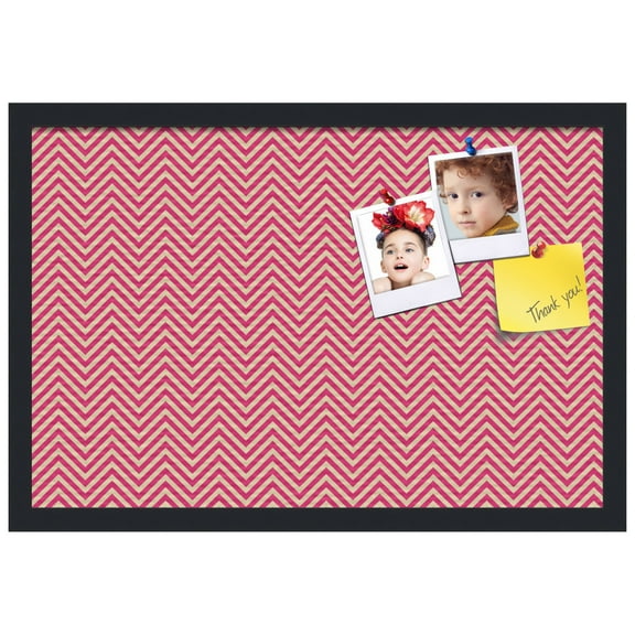 PinPix 24x16 Custom Cork Bulletin Board Poster Board Has a Fabric Style Canvas Finish, Framed in Black, by ArtToFrames (PinPix-309)