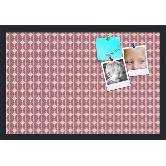 PinPix 24x16 Custom Cork Bulletin Board  Poster Board Has a Fabric Style Canvas Finish, Framed in Retro Patterns, by ArtToFrames (PinPix-237)