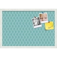 thumbnail image 1 of PinPix 24x16 Custom Cork Bulletin Board Quatrefoil Aqua Poster Board Has a Fabric Style Canvas Finish, Framed in Quatrefoil Aqua, by ArtToFrames (PinPix-278), 1 of 6
