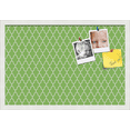 thumbnail image 1 of PinPix 24x16 Custom Cork Bulletin Board Quatrefoil Green Poster Board Has a Fabric Style Canvas Finish, Framed in Quatrefoil Green, by ArtToFrames (PinPix-281), 1 of 6