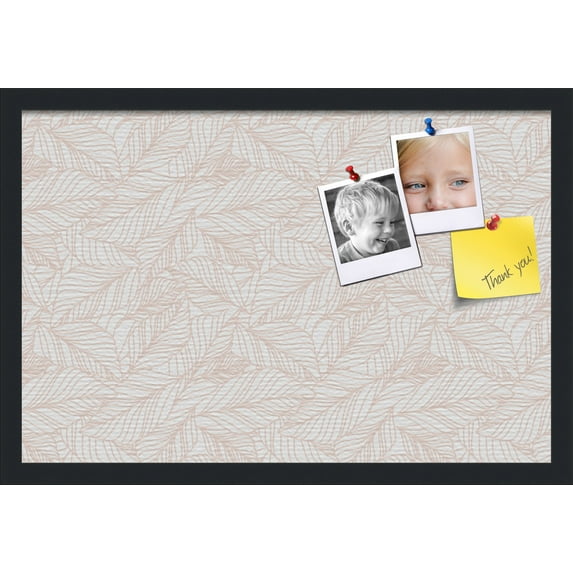 PinPix 24x16 Custom Cork Bulletin Board White Peach Poster Board Has a Fabric Style Canvas Finish, Framed in White Peach, by ArtToFrames (PinPix-1879)