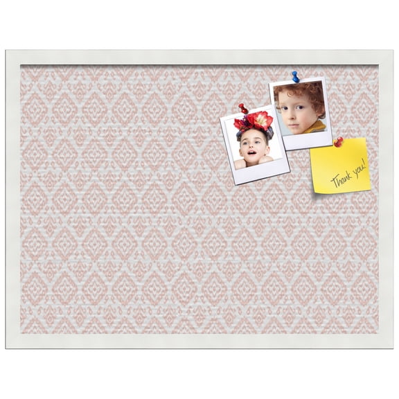 PinPix 24x18 Custom Cork Bulletin Board Ikat Vintage Grapefruit Poster Board Has a Fabric Style Canvas Finish, Framed in Ikat Vintage Grapefruit, by ArtToFrames (PinPix-1600)