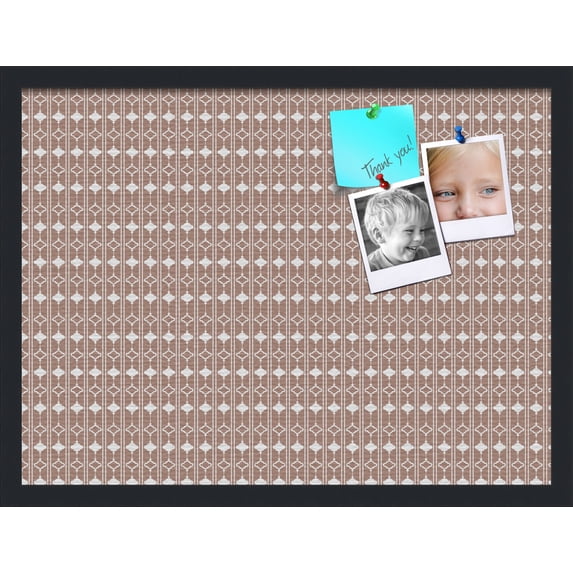 PinPix 24x18 Custom Cork Bulletin Board Poster Board Has a Fabric Style Canvas Finish, Framed in Retro Patterns, by ArtToFrames (PinPix-235)