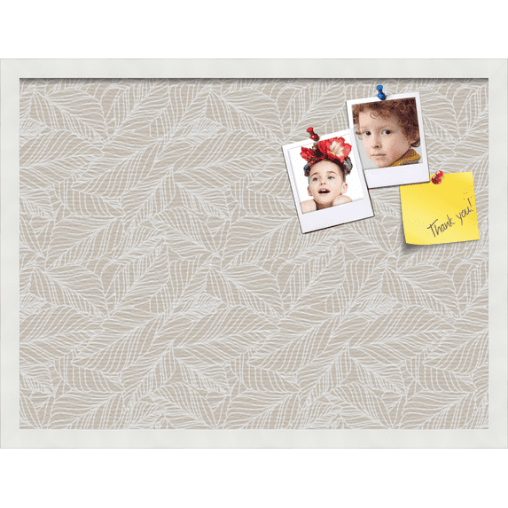 PinPix 24x18 Custom Cork Bulletin Board Sand White Poster Board Has a Fabric Style Canvas Finish, Framed in Sand White, by ArtToFrames (PinPix-1875)