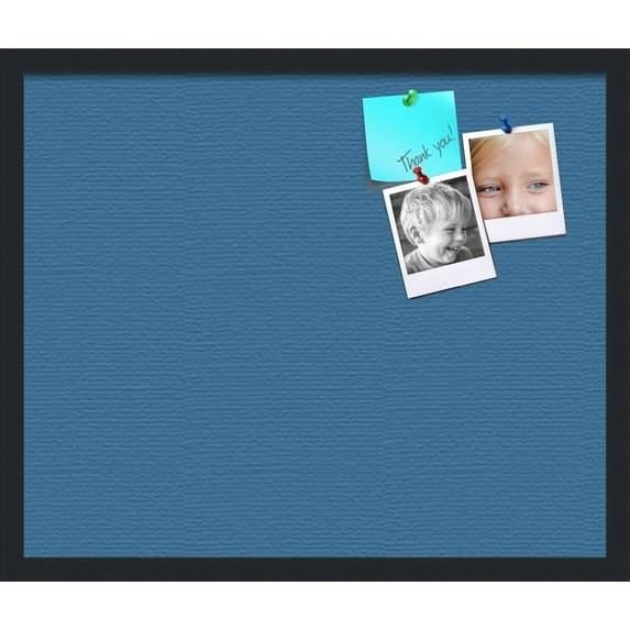 PinPix 24x20 Custom Cork Bulletin Board Navy Pastel Poster Board Has a Fabric Style Canvas Finish, Framed in Navy Pastel, by ArtToFrames (PinPix-1811)